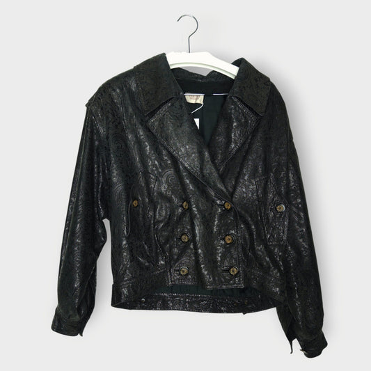 Paisley Embossed Leather Jacket