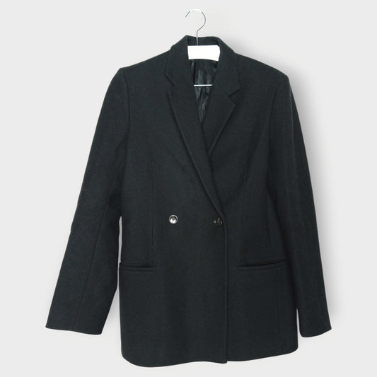Wool Double Breasted Slit Blazer