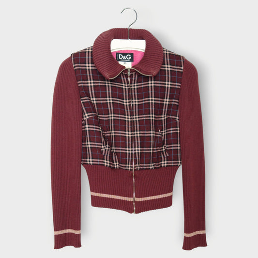 Plaid Wool Bomber Jacket