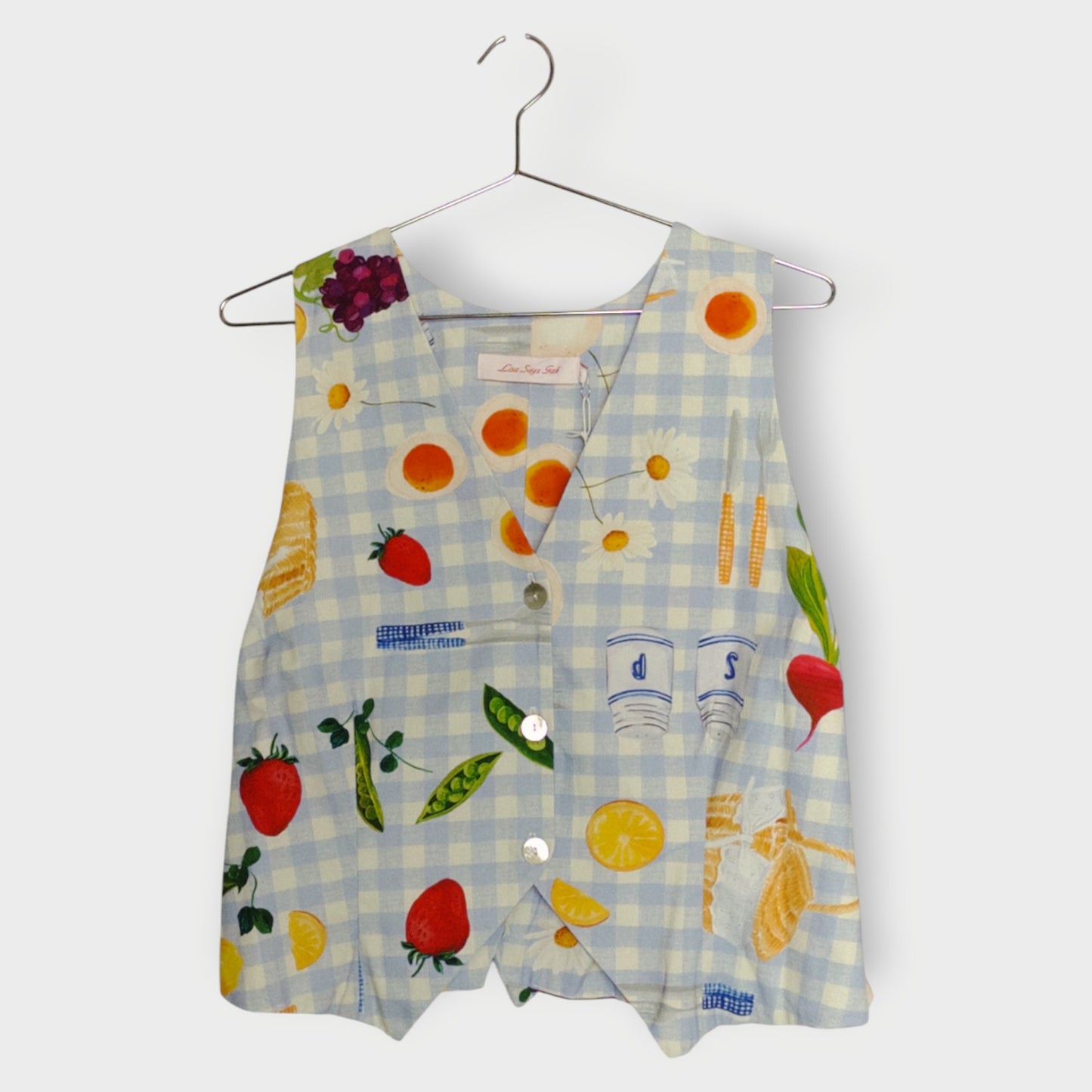 Check Food Waist Coat