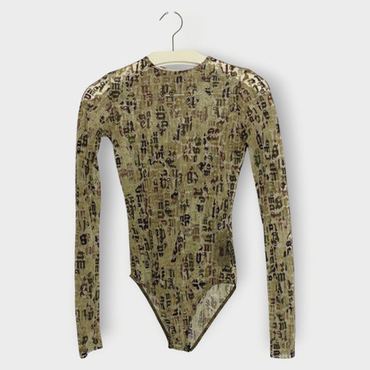 Flocked Logo Bodysuit