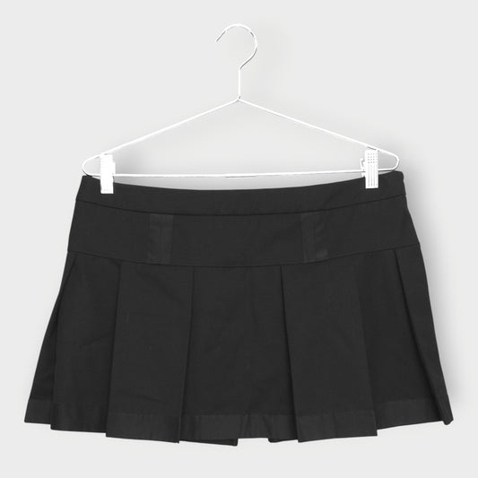 Pleat Silk Detail Mini Skirt