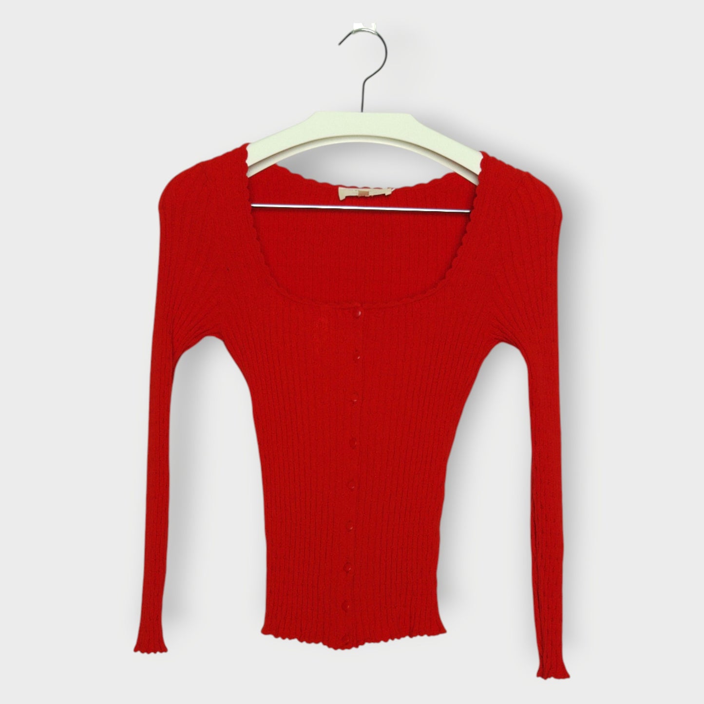 Ribbed Knit Button Up Skivvy