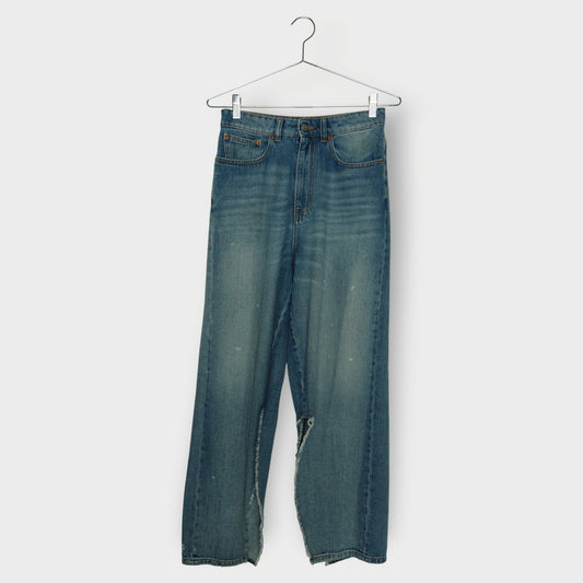 Light Wash Wide Leg Distressed Jeans