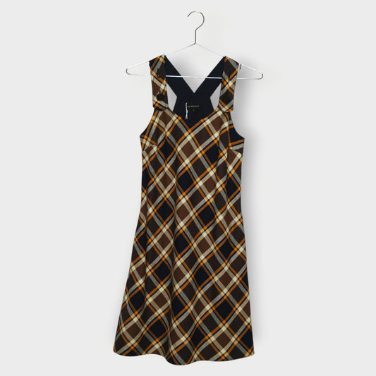 Check Cotton Pinafore Dress