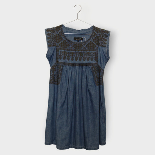 Chambray Embroidered Dress