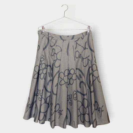 Happy Sad Pleated Midi Skirt
