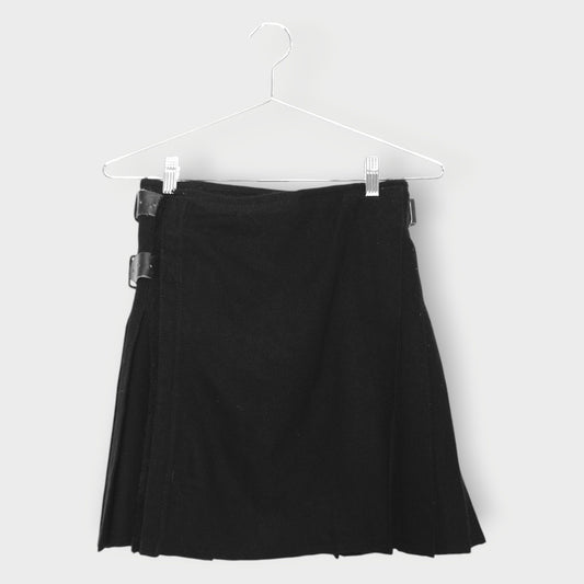 Pleated Knit Mini Skirt