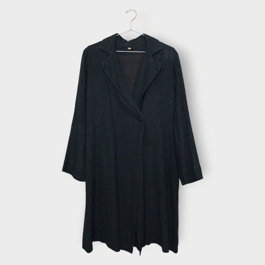 Linen Cotton Longline Blazer Coat