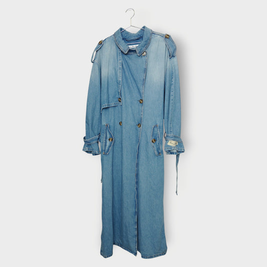 Midwash Denim Belted Trench