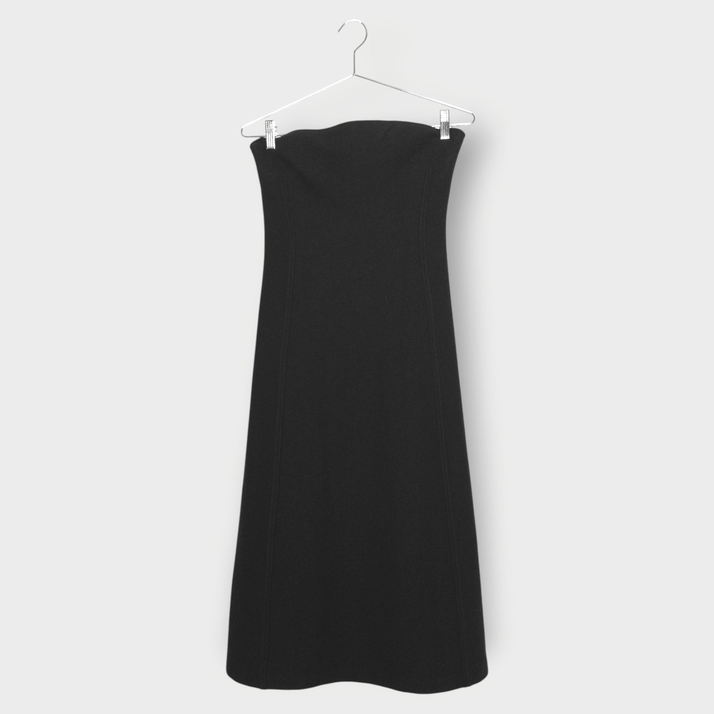 Wool Feel Strapless Midi Dress