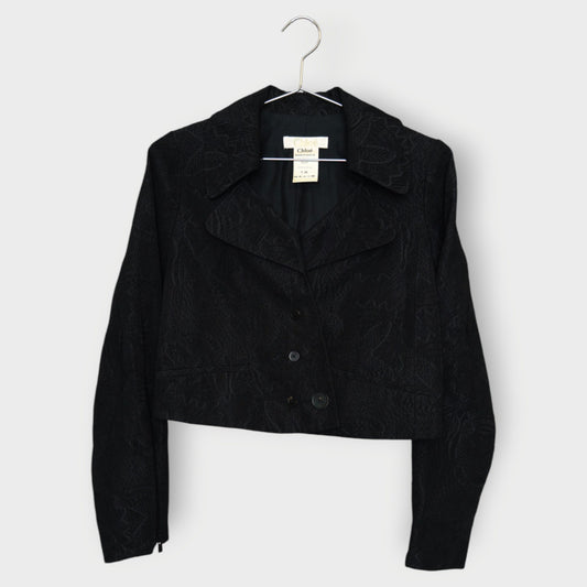 Jacquard Cropped Blazer