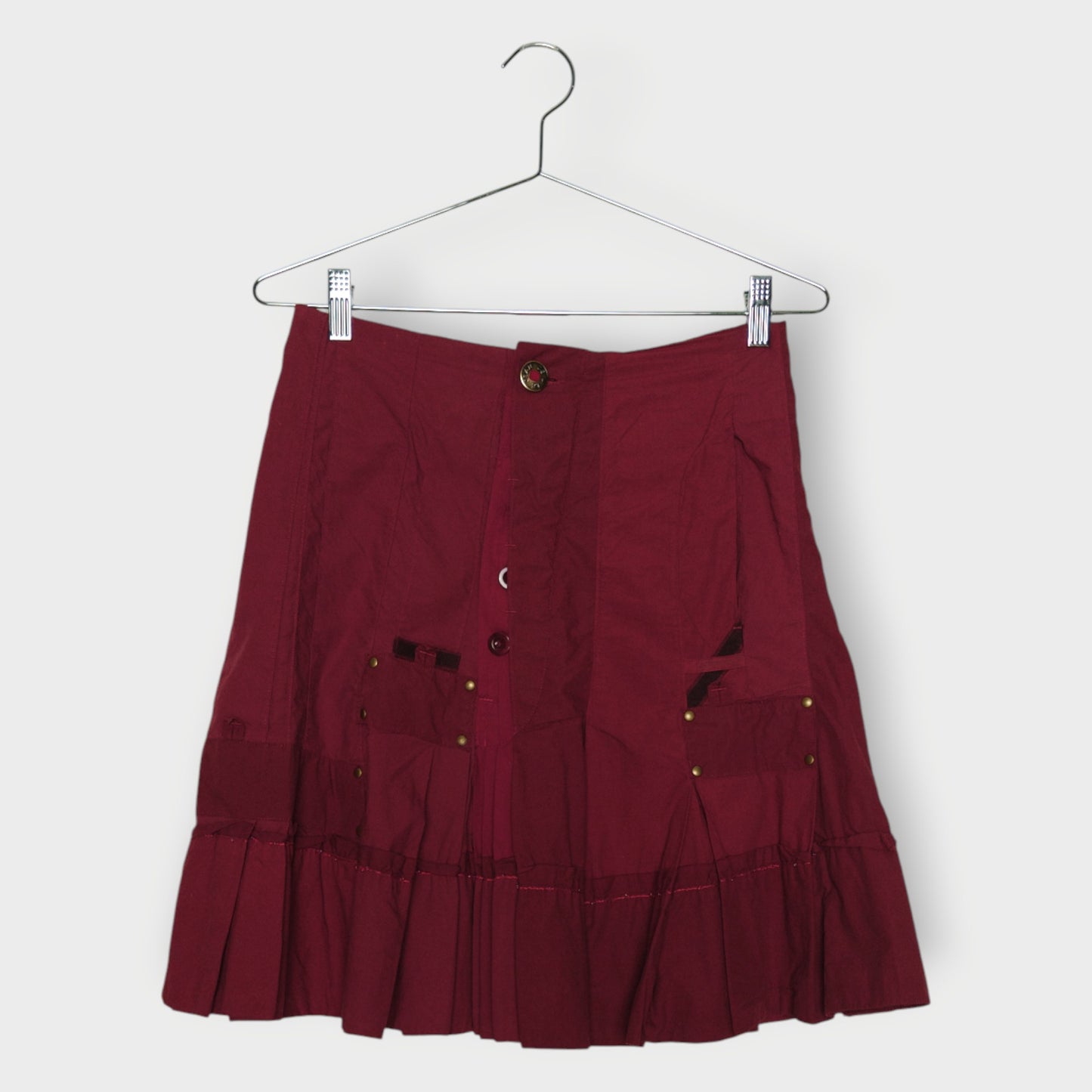 Asymmetrical Cotton Pleated Skirt