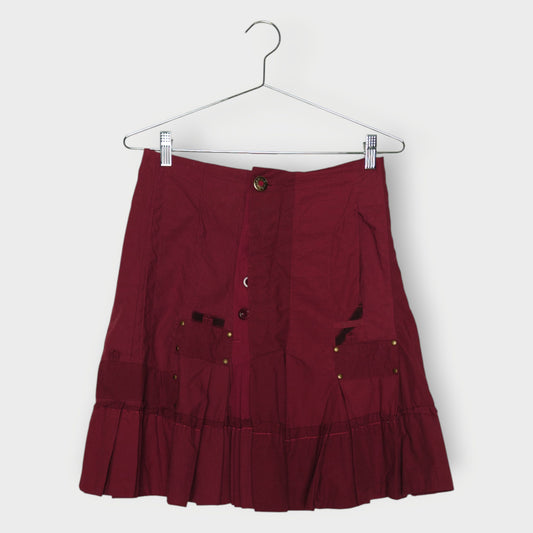 Asymmetrical Cotton Pleated Skirt