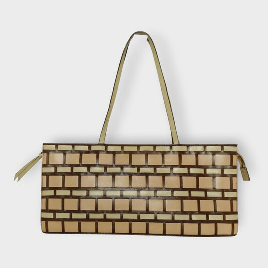 Leather Woven Zip Bag