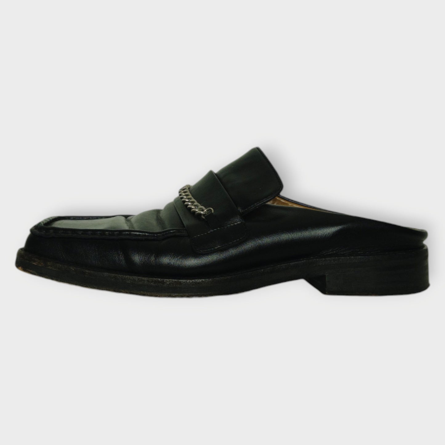 Leather Square Toe Loafers