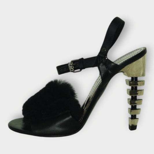 Fluffy Sculptural Metal Heels