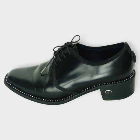 Leather Diamanté Derby Shoe