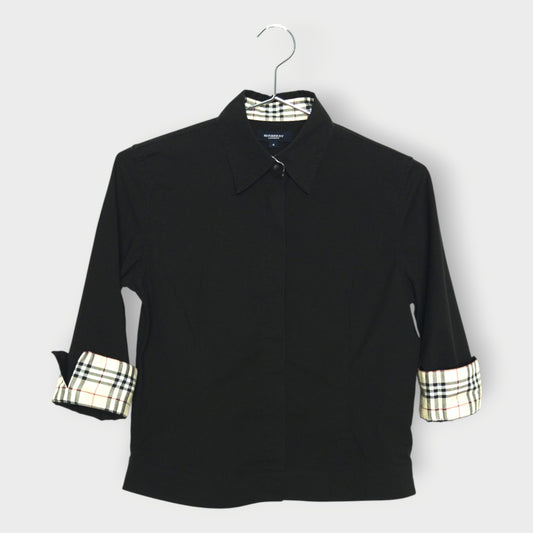 3/4 Sleeve Plaid Cuff Shirt