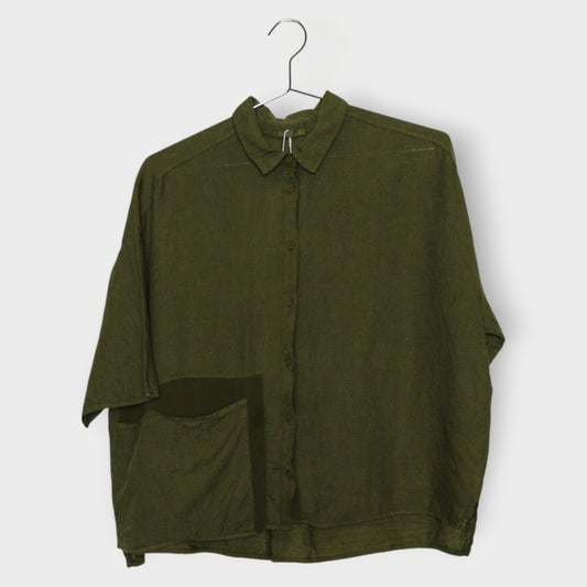 Linen Boxy Pocket Shirt