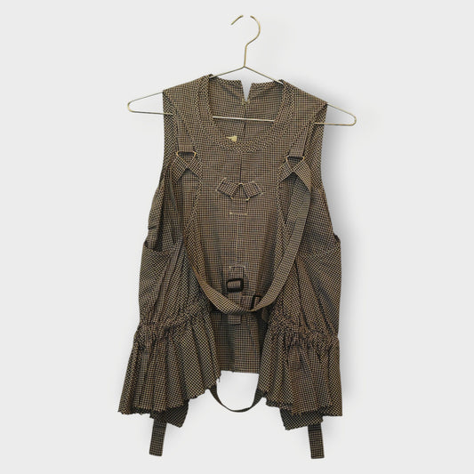 Gingham Utility Assym Top