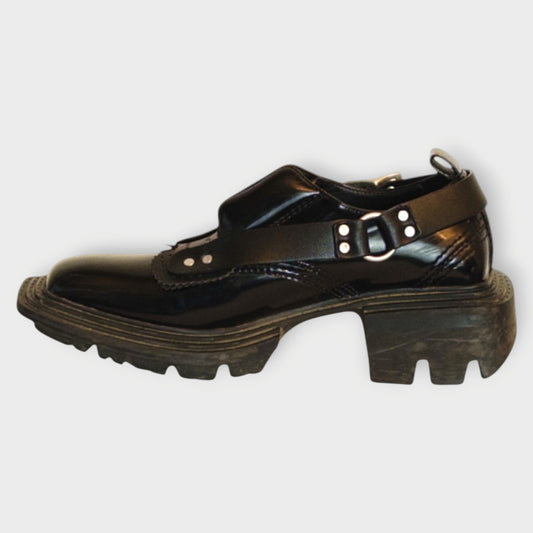 Leather Derby Buckle Shoes