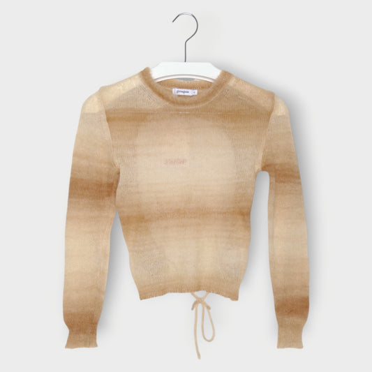 Ombre Mohair Knit Backless Jumper