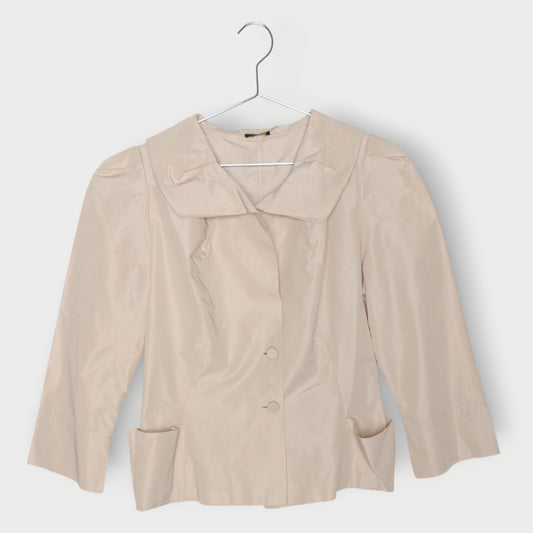 Nylon Pleat Collar Jacket