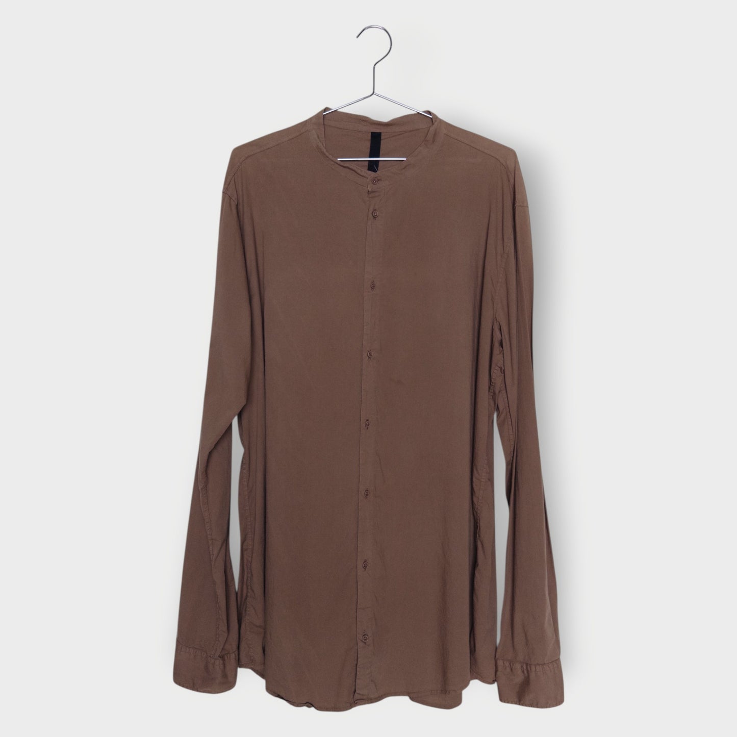 Cotton Collarless Button Up Shirt