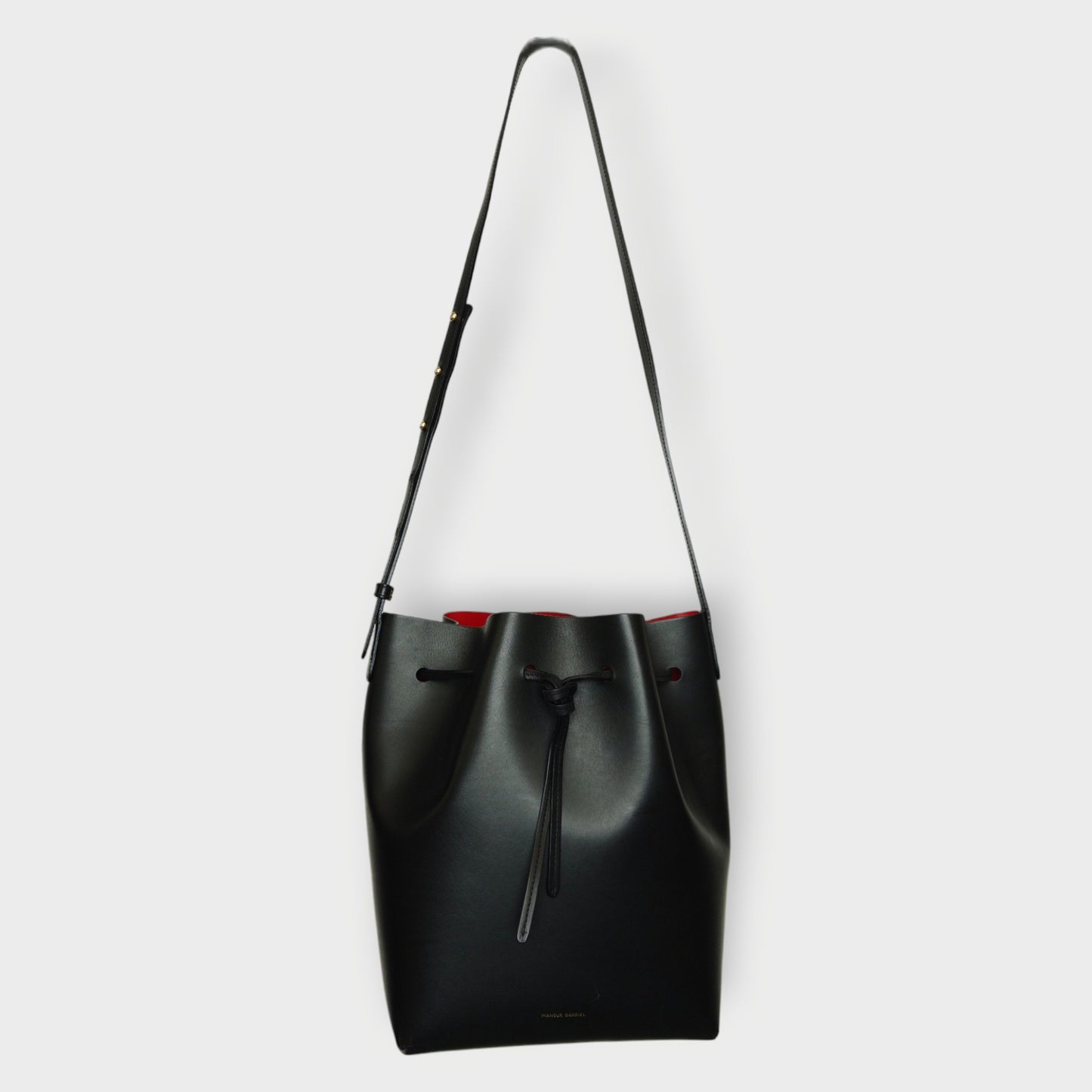 Leather Drawstring Bucket Bag