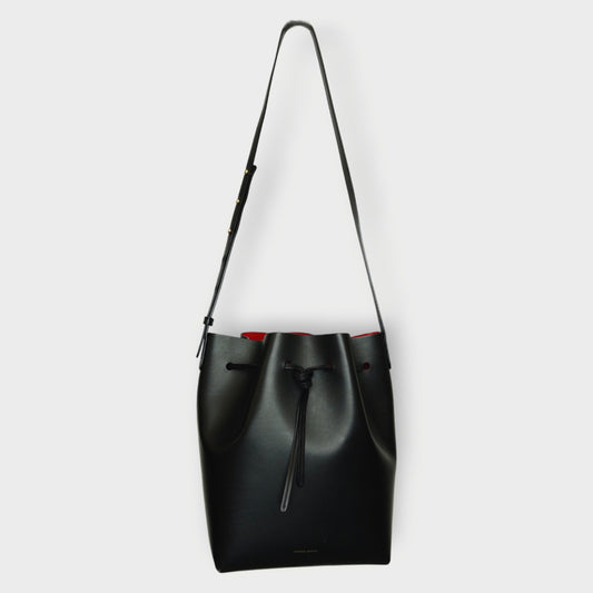 Leather Drawstring Bucket Bag