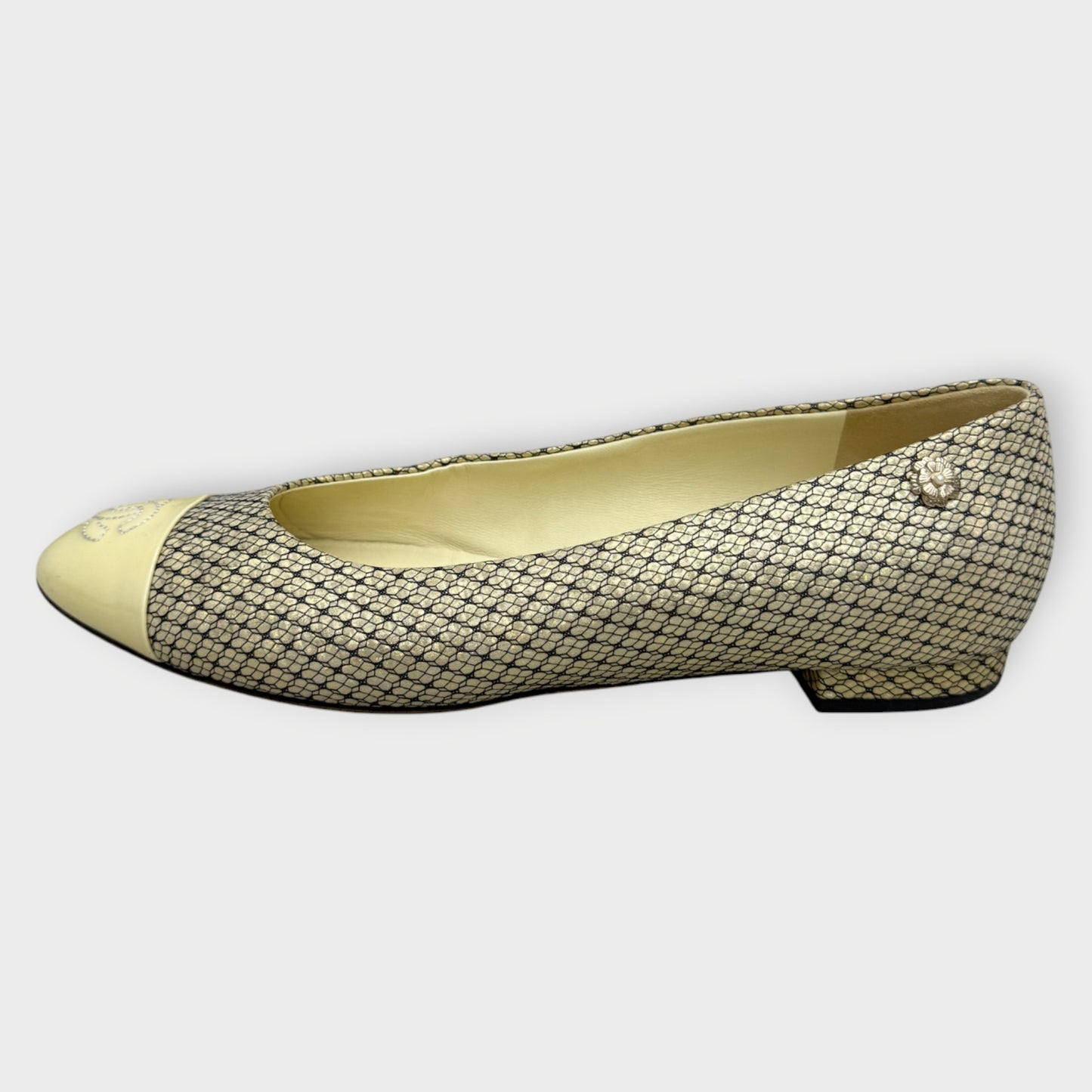Patent & Gold Ballet Flat