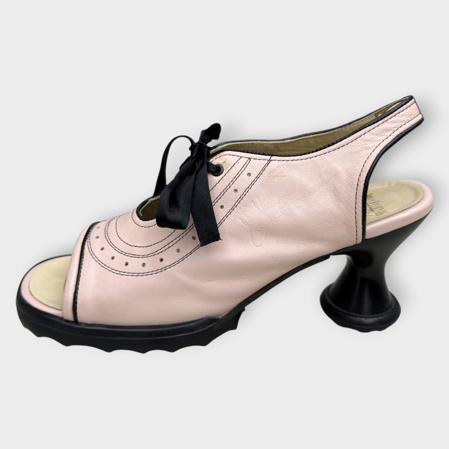 Lace Up Peep Toe Heel