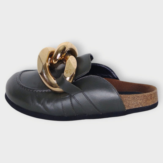 Chain Leather Mules