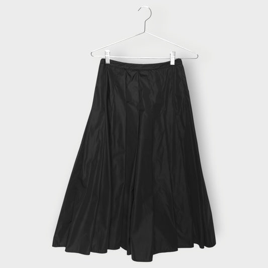 Nylon Pleat Midi Skirt