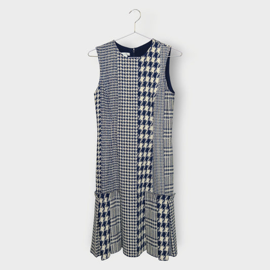 Houndstooth Woven Pleat Dress