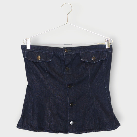 Denim Strapless Bustier Top