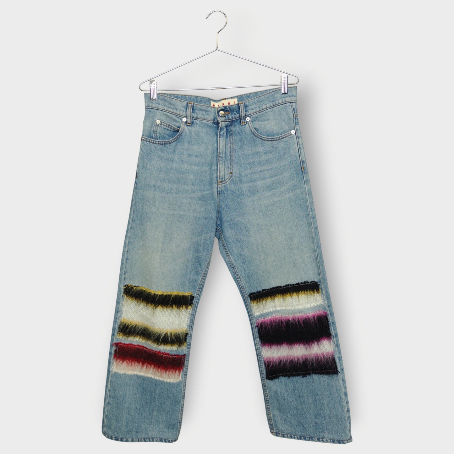 Light Wash Denim Mohair Patch Jean