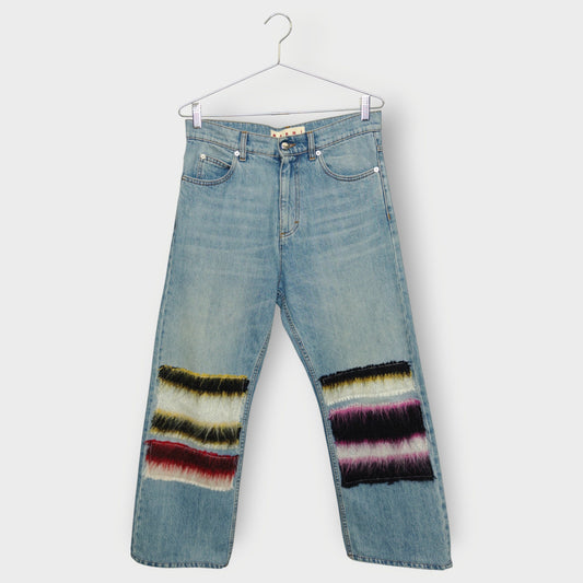 Light Wash Denim Mohair Patch Jean
