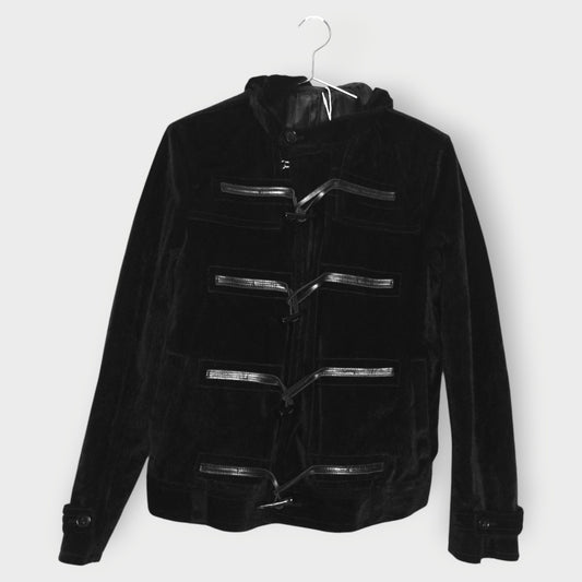 Faux Fur Frog Button Jacket