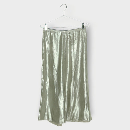 Raw Hem Midi Skirt