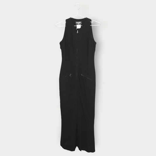 Wool Mermaid Hem Zip Up Maxi