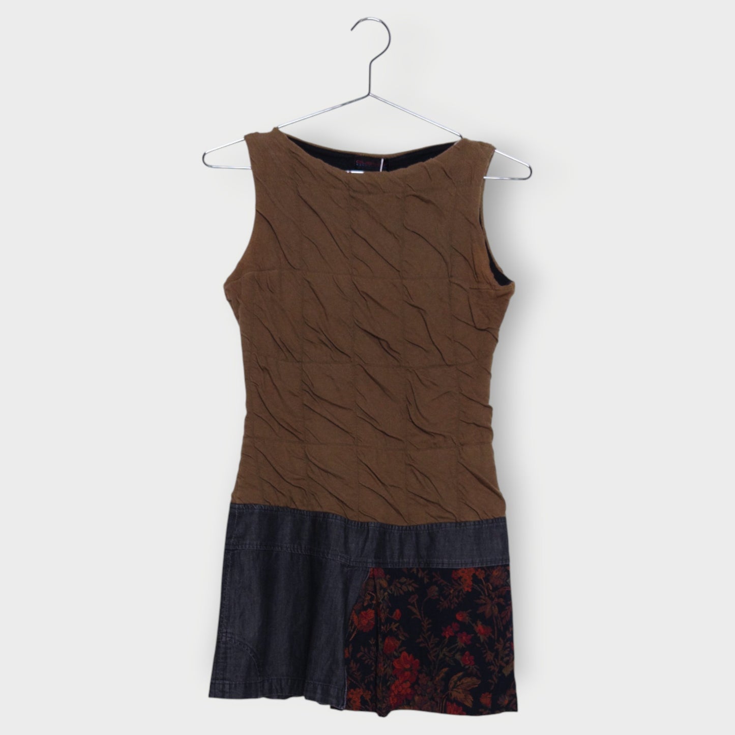 Gathered Denim Patchwork Mini