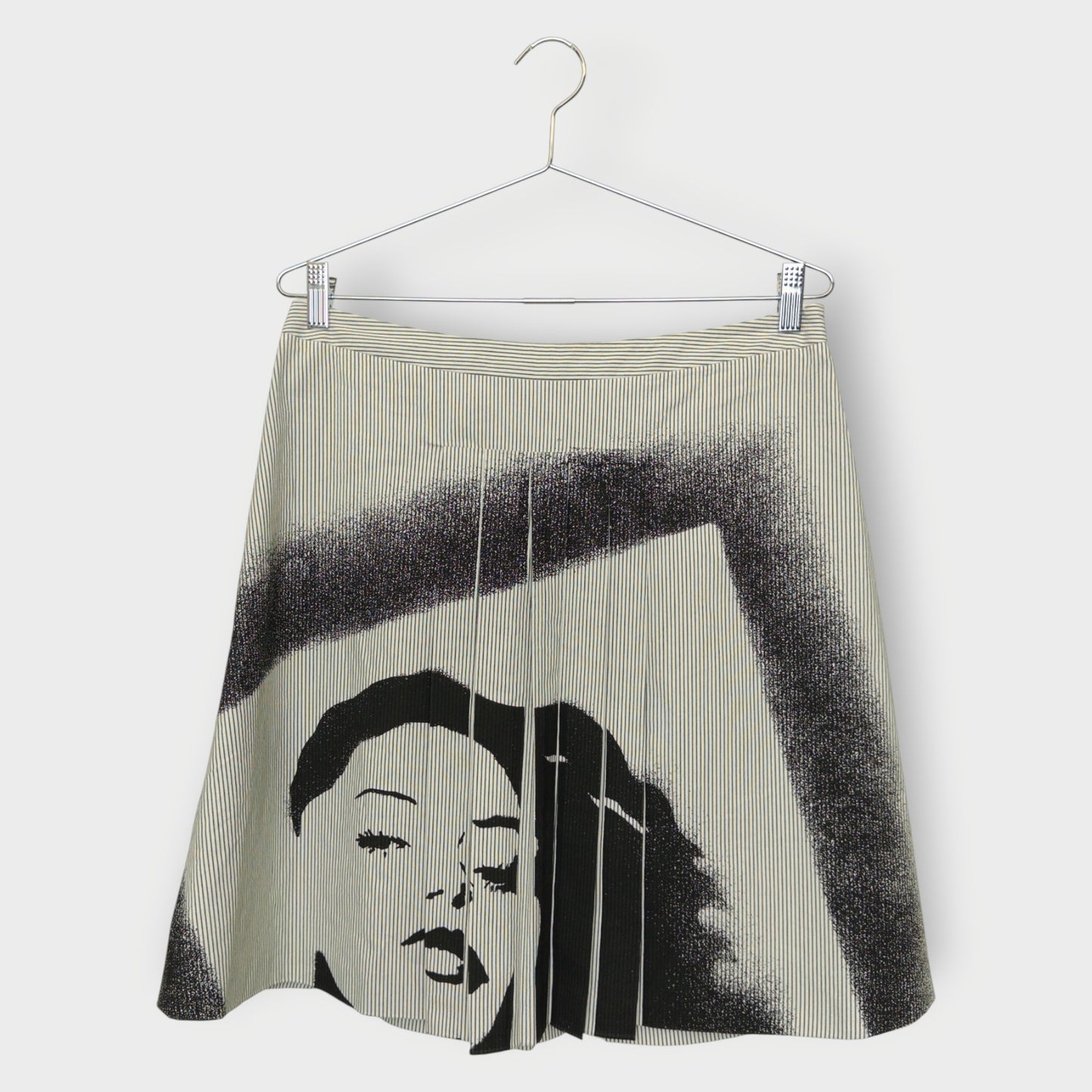 Stripe Face Pleat Skirt