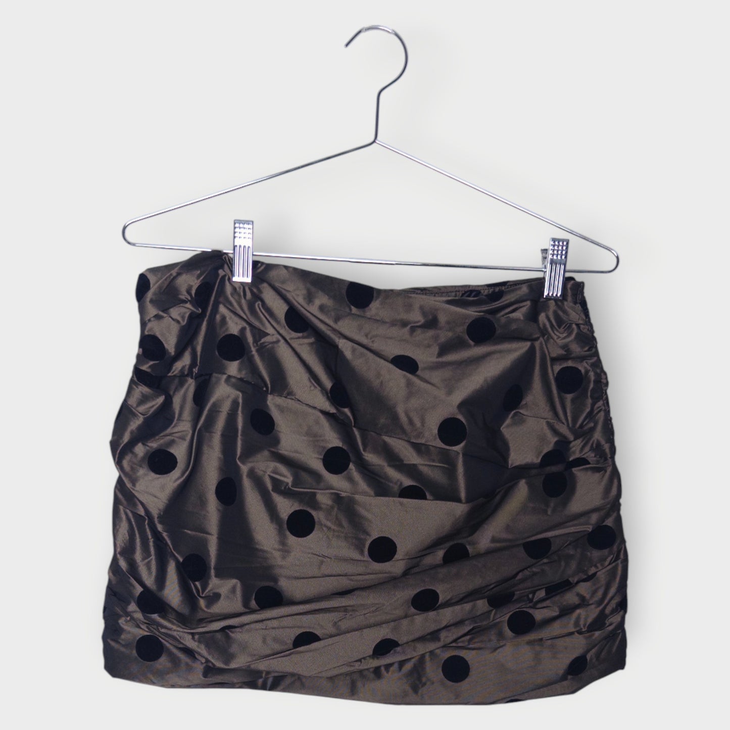 Polkadot Ruched Mini Skirt
