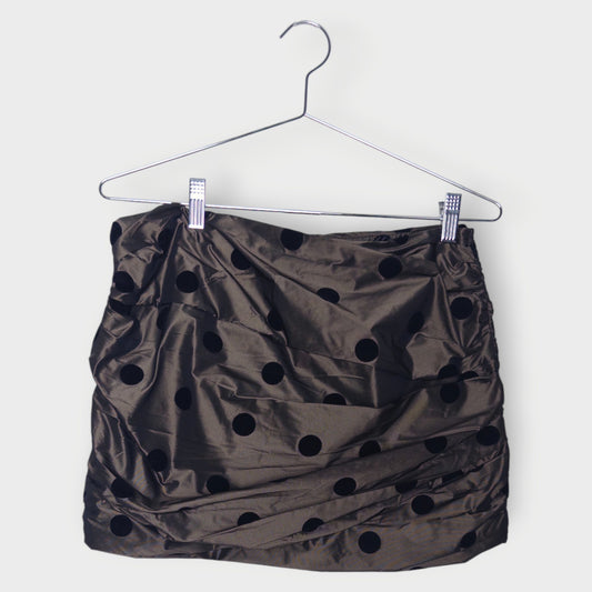 Polkadot Ruched Mini Skirt