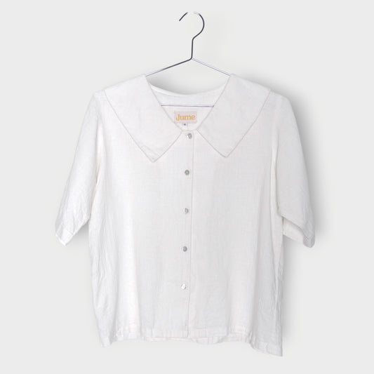 Button Down Large Collar Top