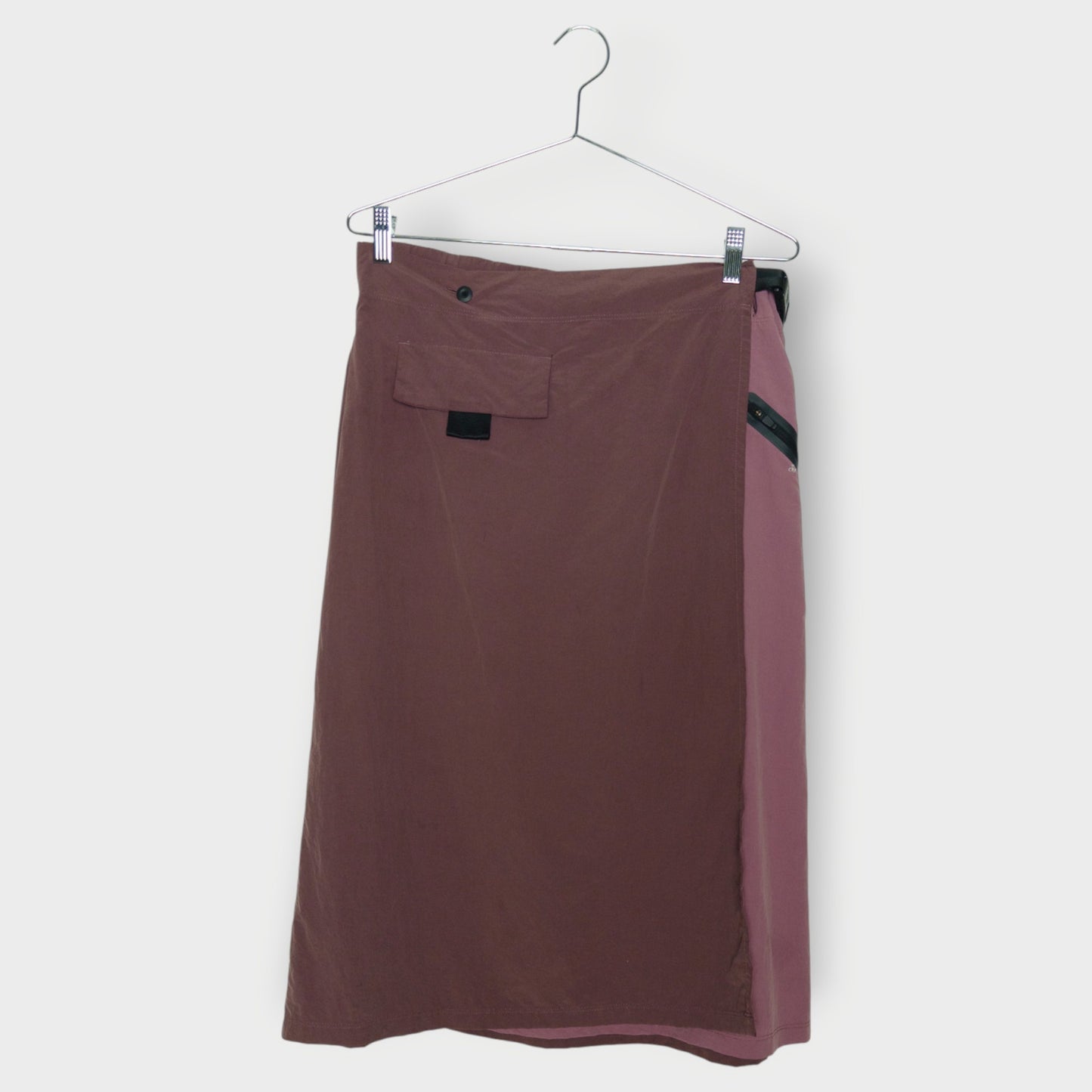 Two Tone Wrap Midi Skirt