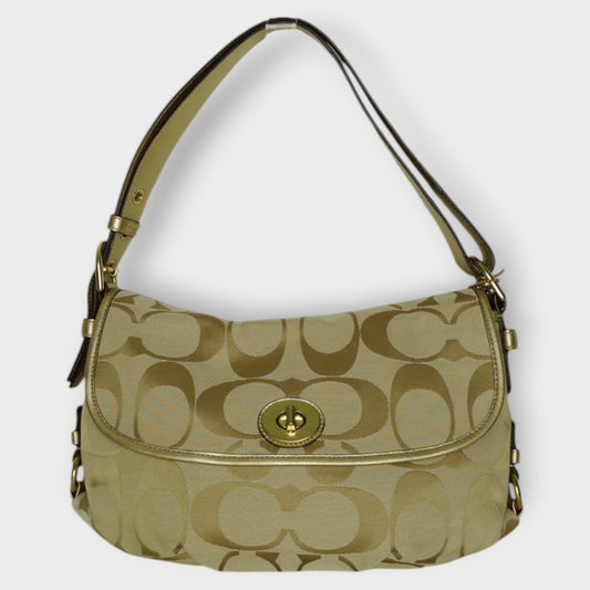 Monogram Gold Leather Sufflette Bag