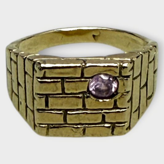 Pink Sapphire Brick 9K Ring